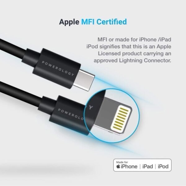 Powerology USB C To Lightning Cable 3mP3BCL - Image 5
