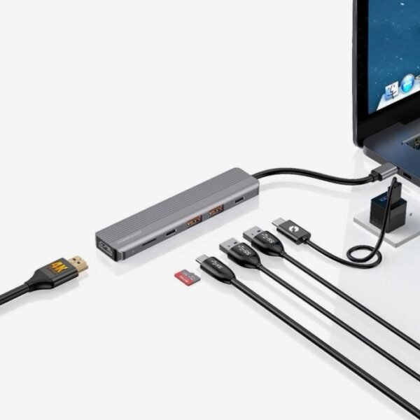Powerology 6-in-1 Slim 4K HDMI USB-C Hub P61HBC - Image 5