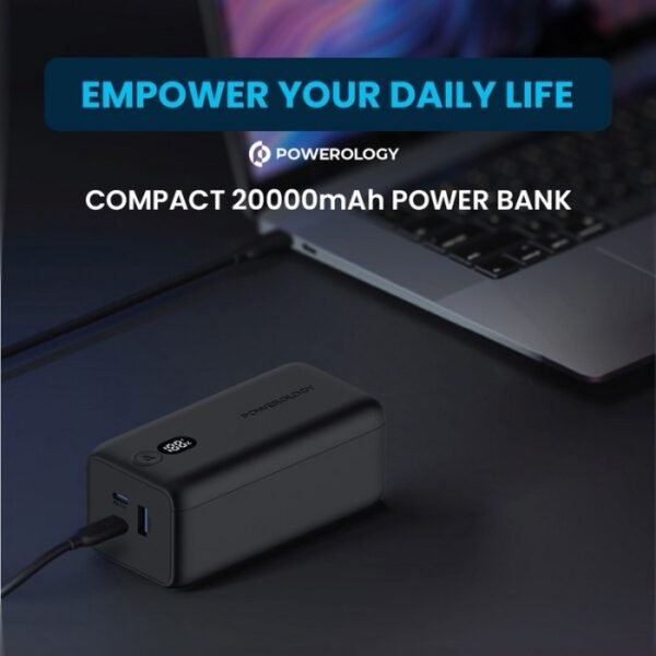 Powerology 20000mAh 65W Onyx Power Bank - Black PPBCHA19 - Image 4