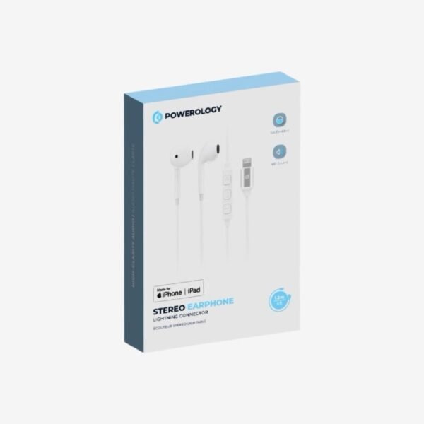 Powerology Stereo MFi Lightning Earphones 1.2M PDLEP - Image 3