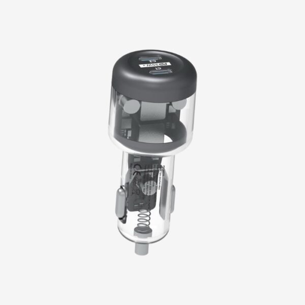 Powerology Crystalline Series Car Charger PD 35W - Transparent/Grey PCCSR011 - Image 2