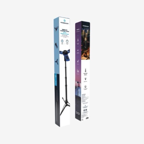 Powerology Camping Solar Foldable Tripod LED Light IPX4 3.7V 2600mAh - Blue PWCSFTLDL - Image 5