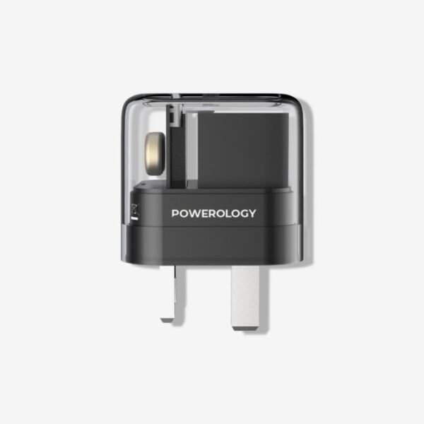 Powerology Crystalline Series Dual PD GaN Charger With Folding Plugs PWCUQC020 - Image 2