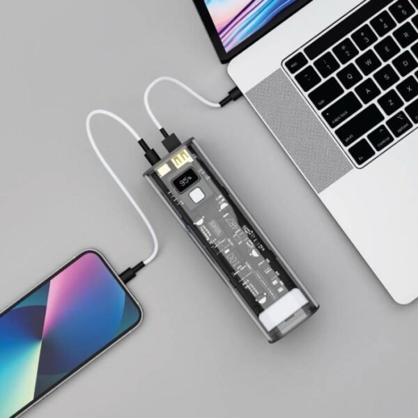 Powerology Crystalline Series Power Bank 24000mAh PD 100W - Dark Gray PPBCHA16 - Image 3