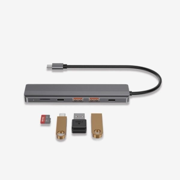 Powerology 6-in-1 Slim 4K HDMI USB-C Hub P61HBC - Image 2