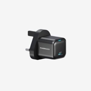 Powerology 20W Single C Port PD Charger UK - Black PWCUQC016