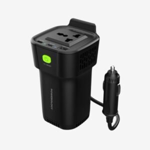 Powerology 150W Inverter AC Universal USB A 2type-C DC Car 12V10A - Black P150INVBK
