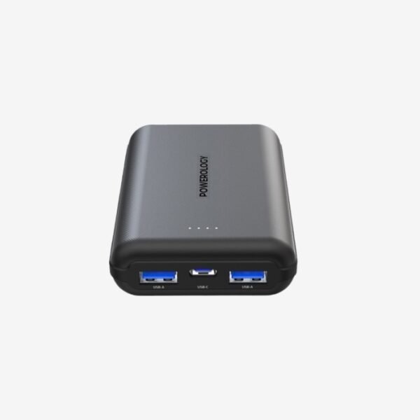 Powerology 10000 mAh PD20w QC 18W 2*USB-A 1*USB-C Port Fast Charging Power Bank - Black PPBCHA27 - Image 2