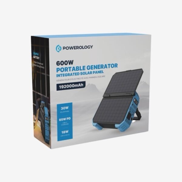 Powerology 600W Portable Power Generator Integrated Solar Panel PPBCHA30 - Image 5