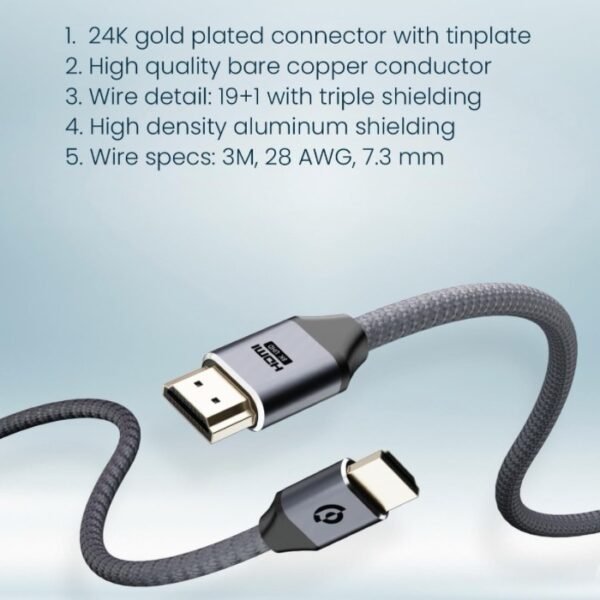 Powerology 8K HDMI Braided Cable 2M - Image 5