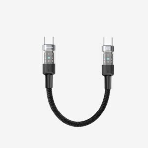Porodo Braided 60W PD C to C Fast Charging Cable with Transparent Head 35cm