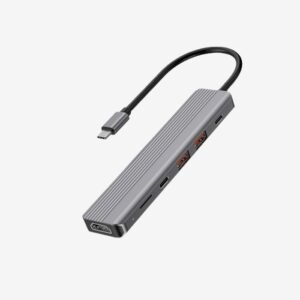 Powerology 6-in-1 Slim 4K HDMI USB-C Hub P61HBC