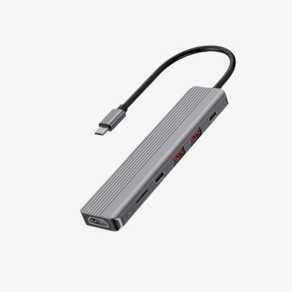Powerology 6-in-1 Slim 4K HDMI USB-C Hub P61HBC