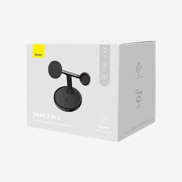 Baseus Swan 3-in-1 Wireless Magnetic Charging Bracket 20W - Black - Image 5