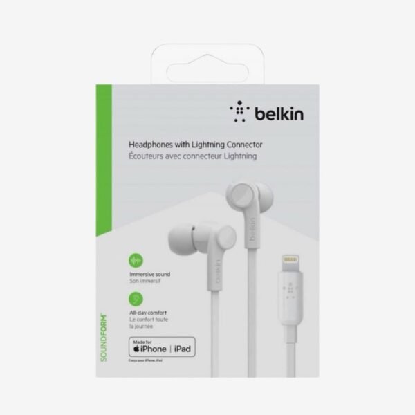 Belkin G3H0001btWHT RockStar In-Ear Lightning Headphones White - Image 5