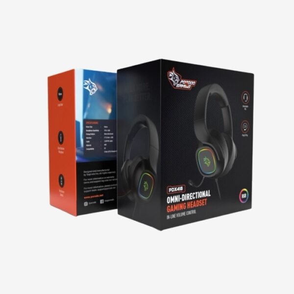 Porodo Gaming RGB Headphone with Detachable Microphone - Black PDX418 - Image 5