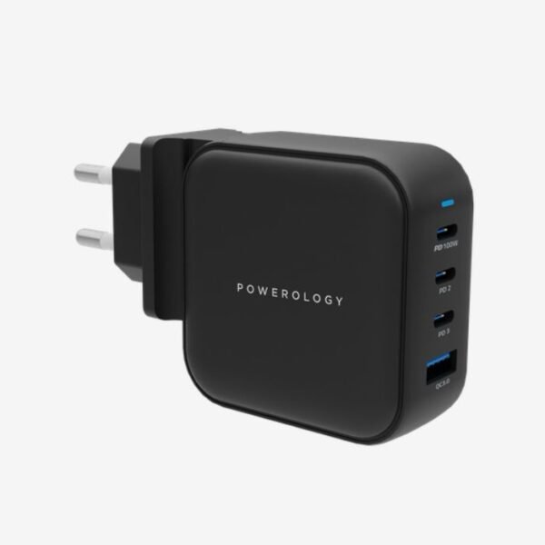 Powerology 3 Port PD +1QC3.0 GaN Wall Charger 100W PWCUQC006
