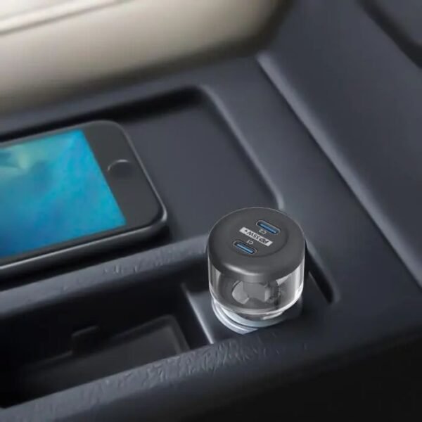 Powerology Crystalline Series Car Charger PD 35W - Transparent/Grey PCCSR011 - Image 3