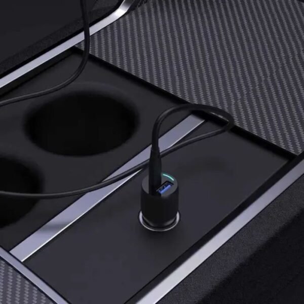 Powerology 35W PD + QC3.0 LED Dual Ports Car Charger -Black PCCSR012 - Image 2