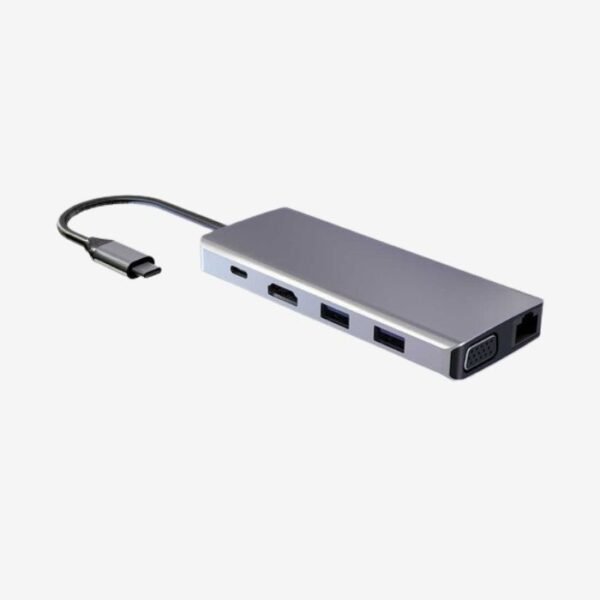 Powerology 11 In 1 USB C HUB Ethernet HDMI VGA 60W Fast Charge P21CHBGY