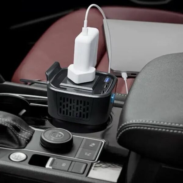 Powerology 150W Inverter AC Universal USB A 2type-C DC Car 12V10A - Black P150INVBK - Image 4