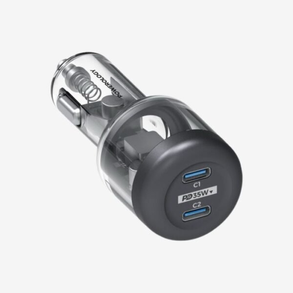 Powerology Crystalline Series Car Charger PD 35W - Transparent/Grey PCCSR011