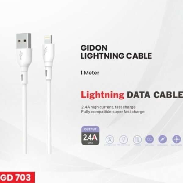 GIDON USB A To Lightning Cable 1 meter GD-703 - Image 2