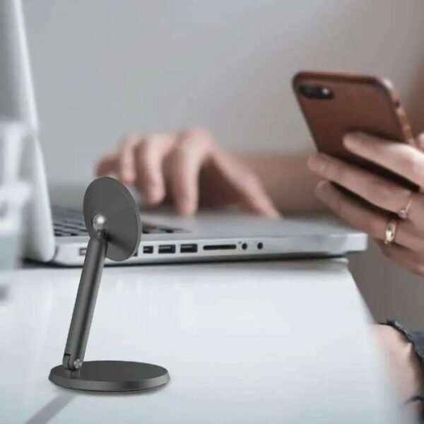 Powerology Rotatable Desktop Magsafe Phone Stand with 17*N5 Magnets - Dark Grey PMDPHR - Image 5