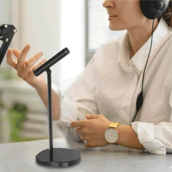 Porodo Desktop Tiltable USB Microphone with USB-C Data Cable - Black - Image 4