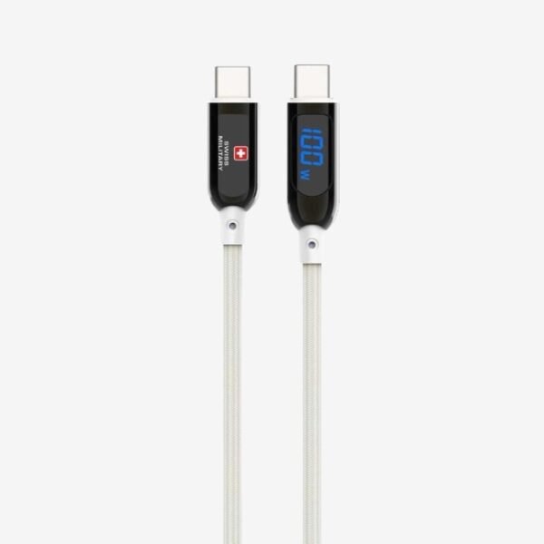 Swiss Military SM-CB-CC100W-WHI Type C To Type C 2M 100W Premium Braided Cable - Image 2