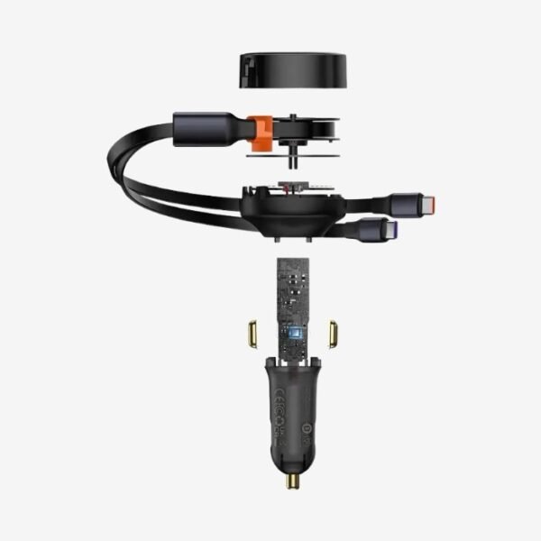 Baseus Enjoyment Retractable 2 In 1 Type C To Type C 33W Car Charger - Image 4