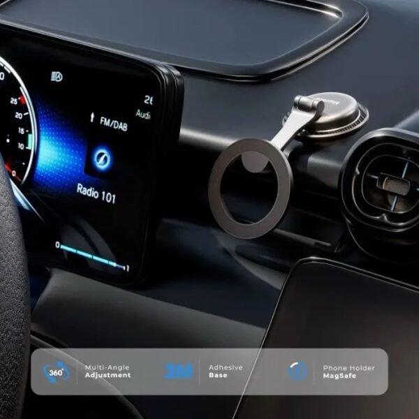 Blupebble 360° Rotation Road Mag Magnetic Versatile Mount with MagSafe Phone Holder Black BP-ROADMAG-BK - Image 4
