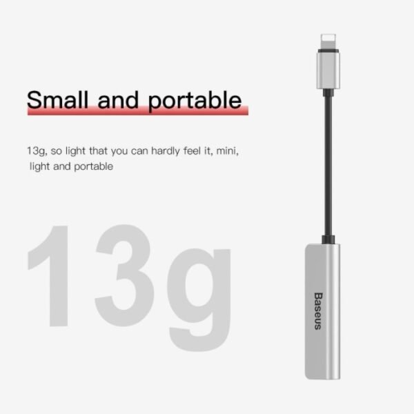 Baseus 3 IN 1 Audio Converter Lighting Male To Female 3.5MM GRAYCALL52-S1 - Image 4