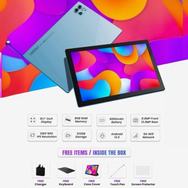 Oteeto TAB 12 PRO 8GB/512 10.1" IPS Display , 6000mAh Battery - Image 4