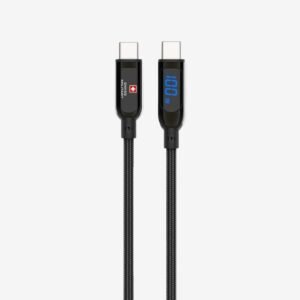 Swiss Military SM-CB-CC100W-WHI Type C To Type C 2M 100W Premium Braided Cable
