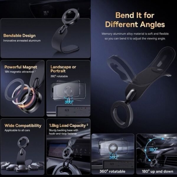 Baseus Magnetic Car Phone Mount Prime Trip Series C02 Go Black - Image 2