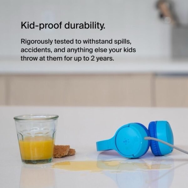 Belkin SoundForm Mini Kids Wired Headphones with Built-in Microphone Blue - Image 3