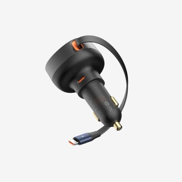 Baseus Enjoyment Pro Retractable USB-C Car Charger 60W - Image 2