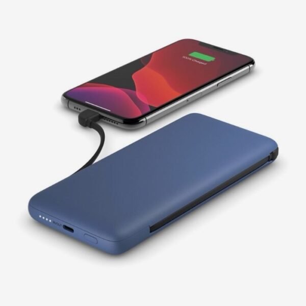 Belkin BoostCharge Plus 10000mAh USB-C Power Bank with Integrated Cables - Blue - Image 2