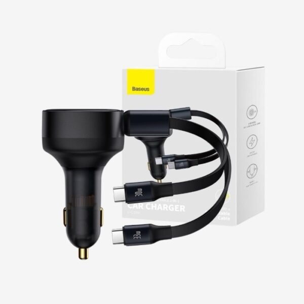 Baseus Enjoyment Retractable 2 In 1 Type C To Type C 33W Car Charger - Image 5