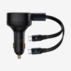 Baseus Enjoyment Retractable 2 In 1 Type C To Type C 33W Car Charger