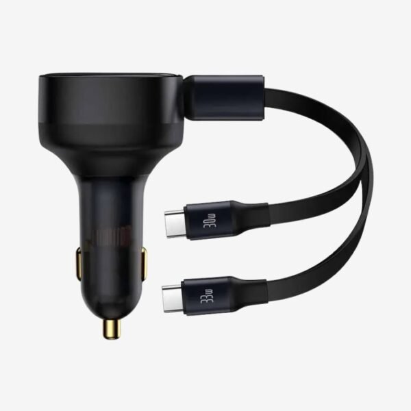 Baseus Enjoyment Retractable 2 In 1 Type C To Type C 33W Car Charger