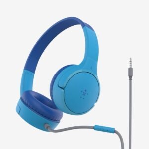 Belkin SoundForm Mini Kids Wired Headphones with Built-in Microphone Blue