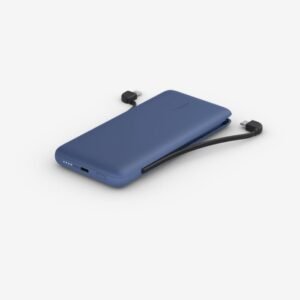 Belkin BoostCharge Plus 10000mAh USB-C Power Bank with Integrated Cables - Blue