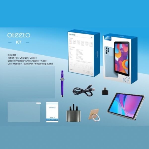 Oteeto K7 7.0 Inch Dispaly Android Tablet With 8 GB RAM 256 GB ROM and 3500 mAh Battery Grey - Image 5