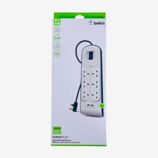 Belkin 6 Port Surge Plus Protector BL-SRG-6OT-2USBUL - Image 5