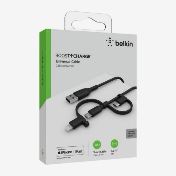 Belkin 3-in-1 Boost Charge Universal Cable 1m Black - Image 4