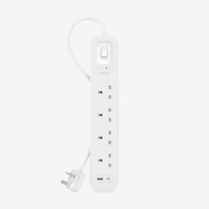 Belkin 4-Outlet Surge Protector 18W USB-A & USB-C Ports 2m Cord - White