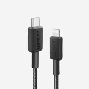 ANKER 322 USB C TO LIGHTNING CABLE 3FT BRAIDED BLACK A81B5H11