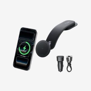 ANKER NANO WIRELESS CAR CHARGER MAGNETIC DETACHABLE PAD WITH ADAPTER & USB-C CABLE BLACK B2216H11